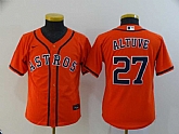 Youth Astros 27 Jose Altuve Orange 2020 Nike Cool Base Jersey,baseball caps,new era cap wholesale,wholesale hats